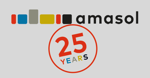 amasol logo with 25 years as a stamp