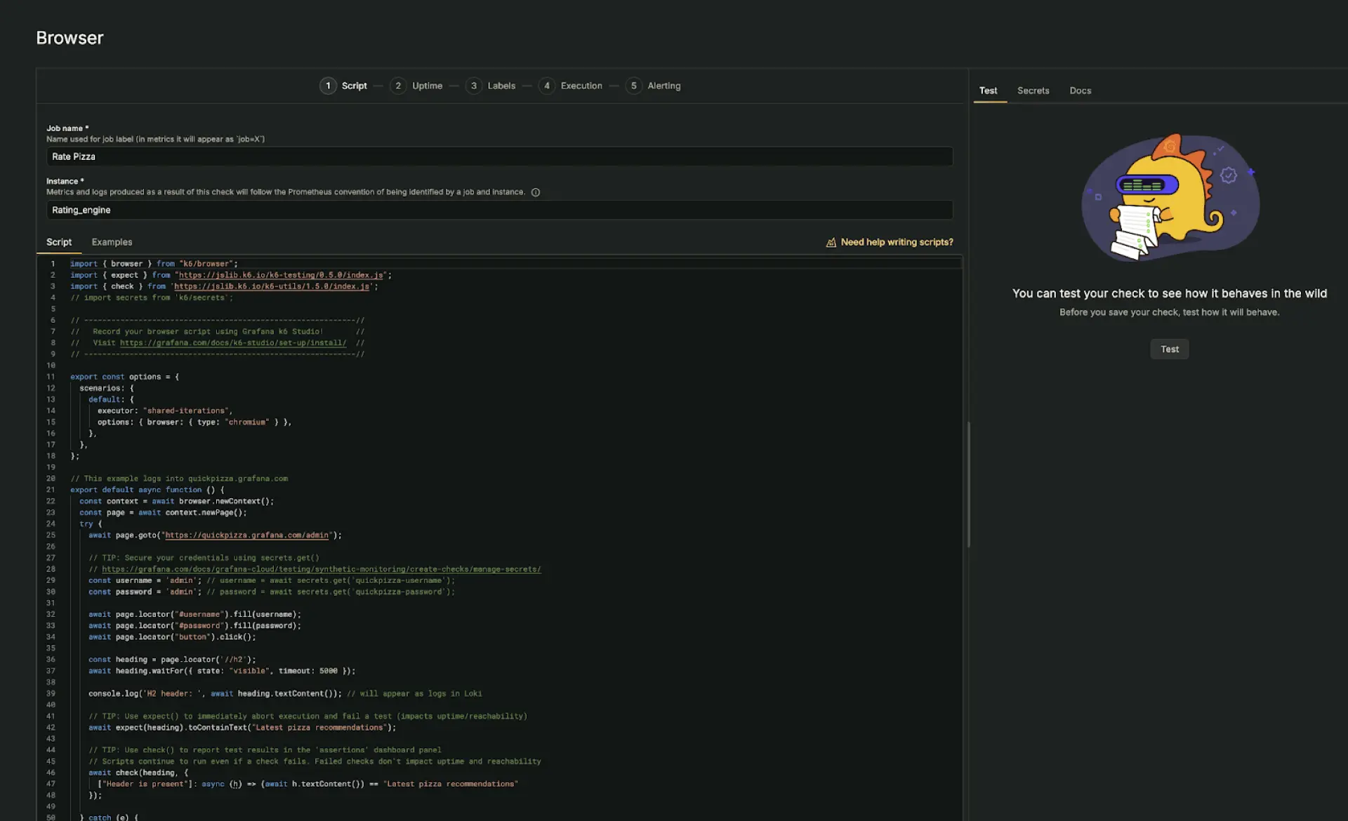 grafana image-syntethic-monitoring-3-synthetic-monitoring-shift-left-with-reliability-testing-as-code-1